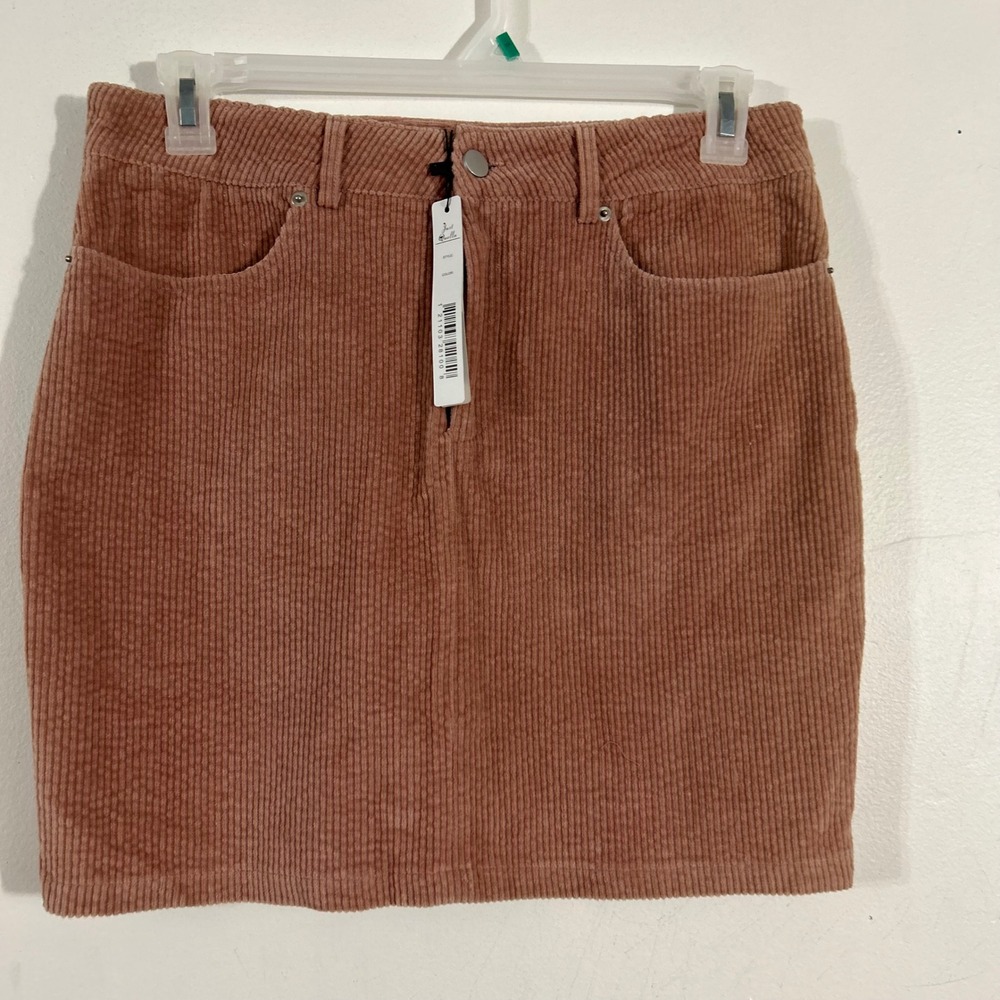 Just Quella Corduroy Mini Skirt Women Size 12 Rose‎ Pink NWT Retro Boho Ribbed
